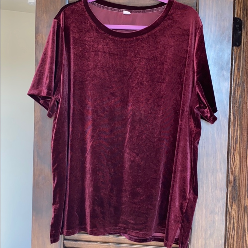 Burgundy Velvet Top size. XXL